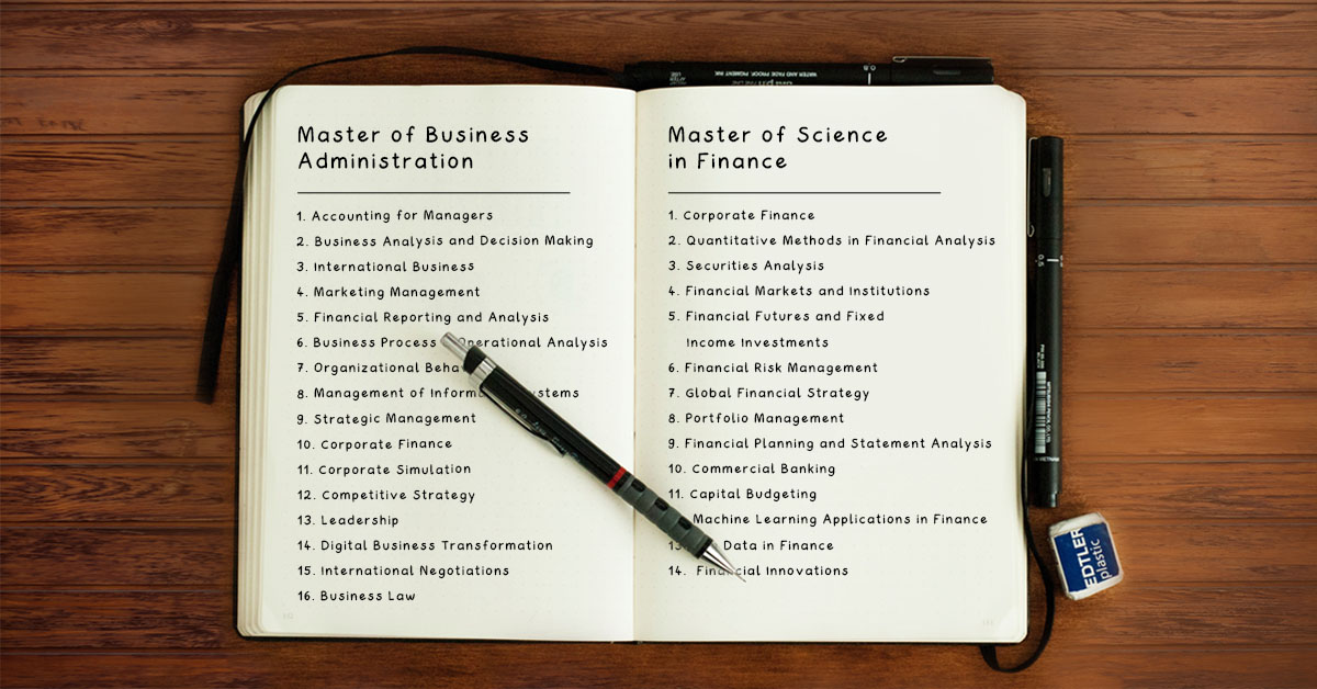 What Is The Difference Between An Mba And A Master Of Science In Finance What You Should Know Fiu College Of Business